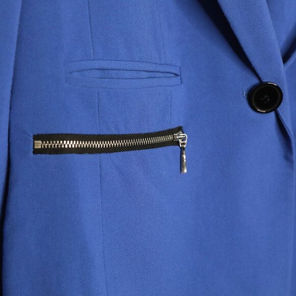 Nine West Blue Blazer Jacket Office Workwear Business Single Breasted Lined Sz 8 - Picture 7 of 10